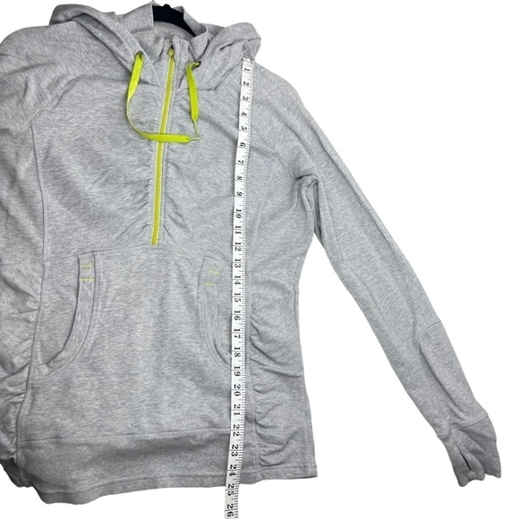 ATHLETA 3/4 ZIP FRONT GREY JACKET WOMENS SIZE MED HOODED MOCK NECK MODAL COTTON - Picture 9 of 10
